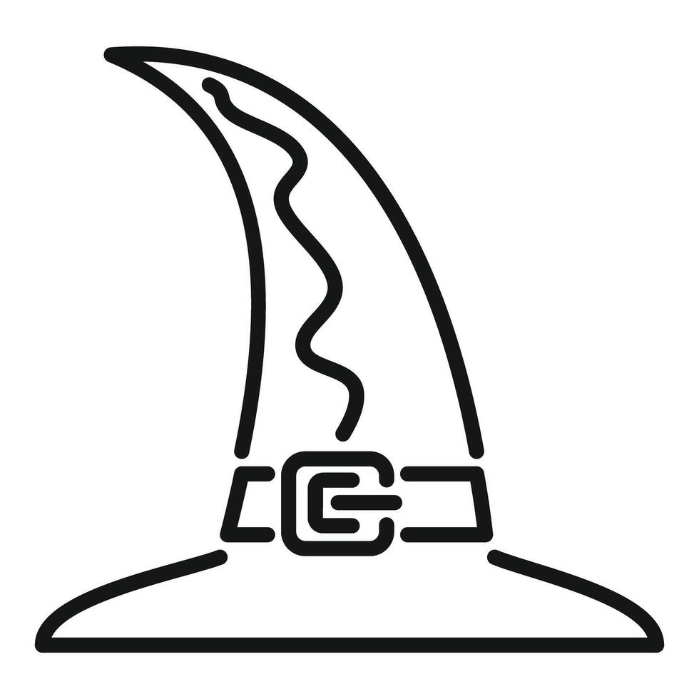 Line art icon of a witch hat pointing to the right vector