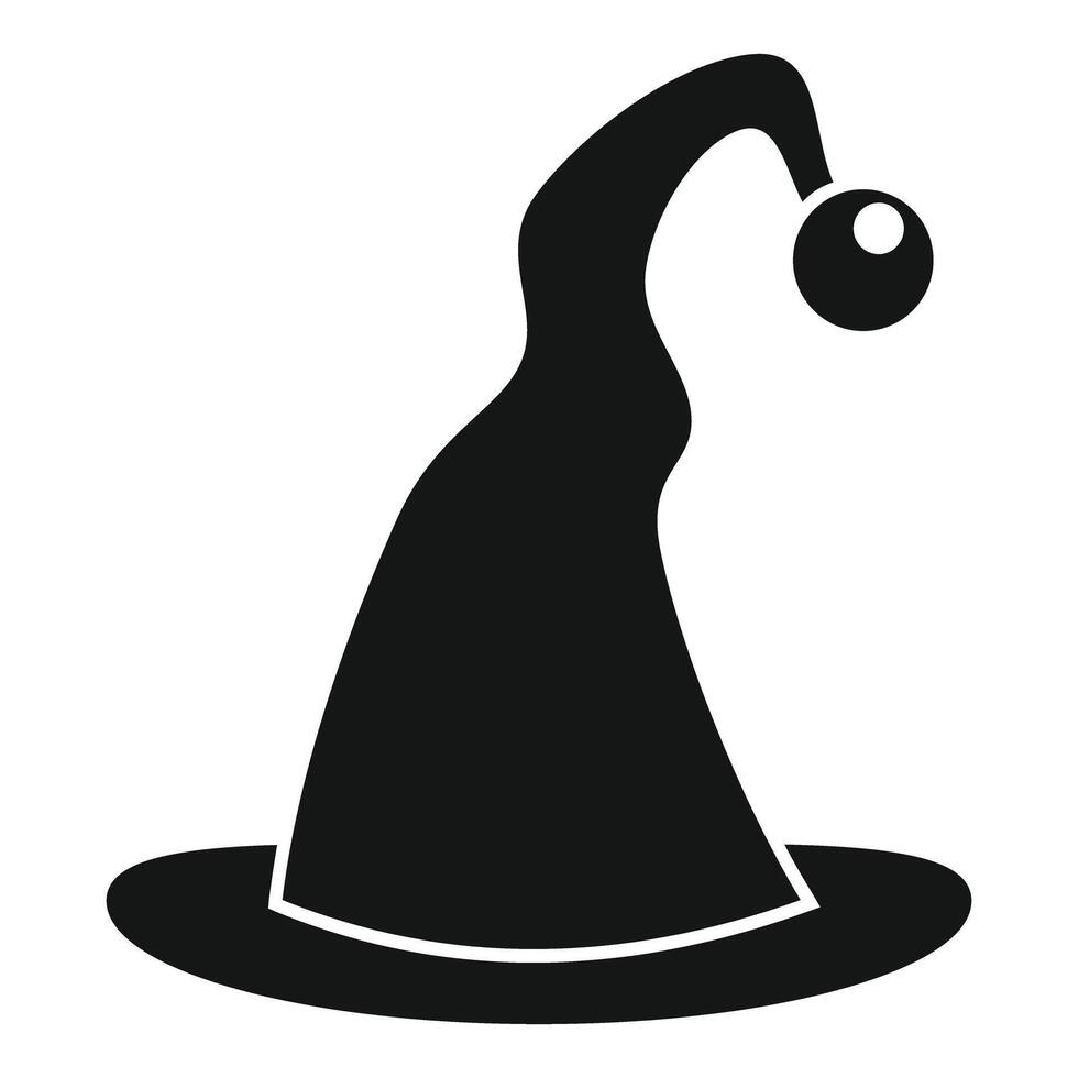 Black witch hat silhouette with rounded brim and buckle vector