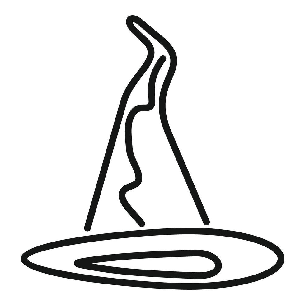 Line drawing of a pointy witch hat for halloween costume vector