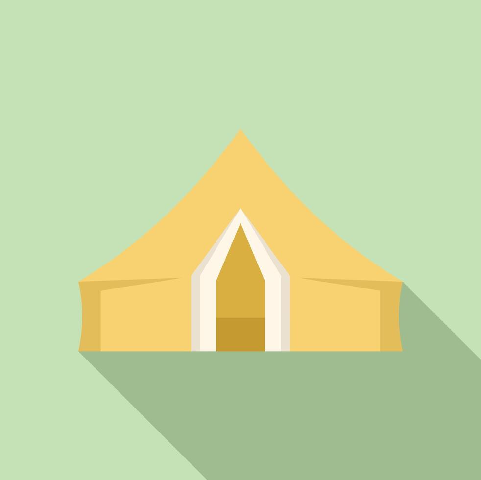 Camping tent standing on a green field minimalist illustration vector