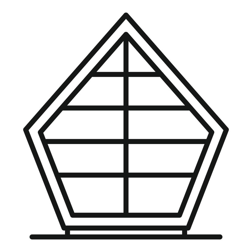 Modern geometric greenhouse structure for growing plants vector