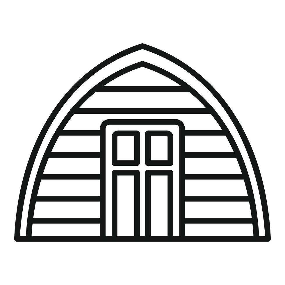 Arched roof workshop building for carpentry and diy projects icon vector