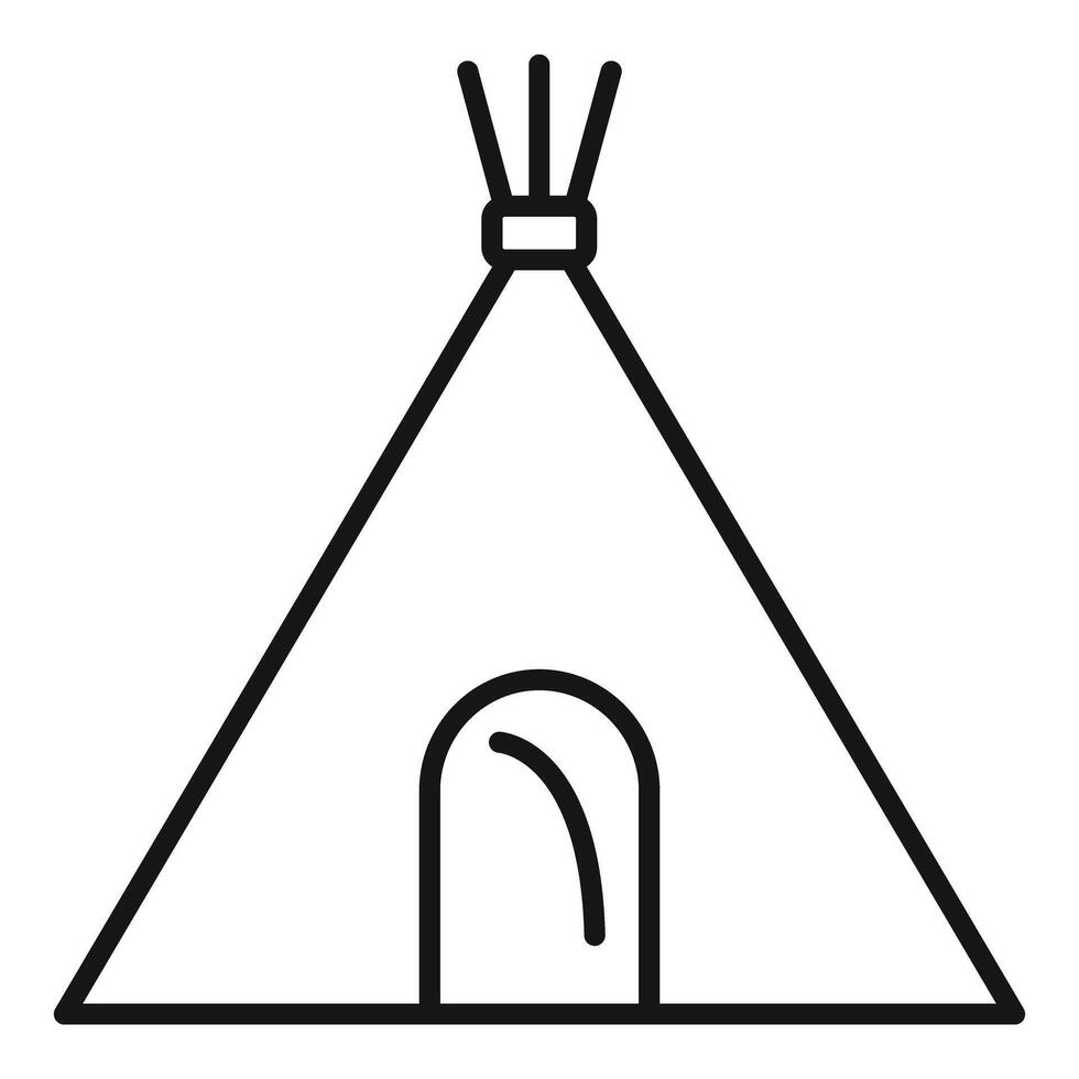 Simple line icon of a native american teepee vector