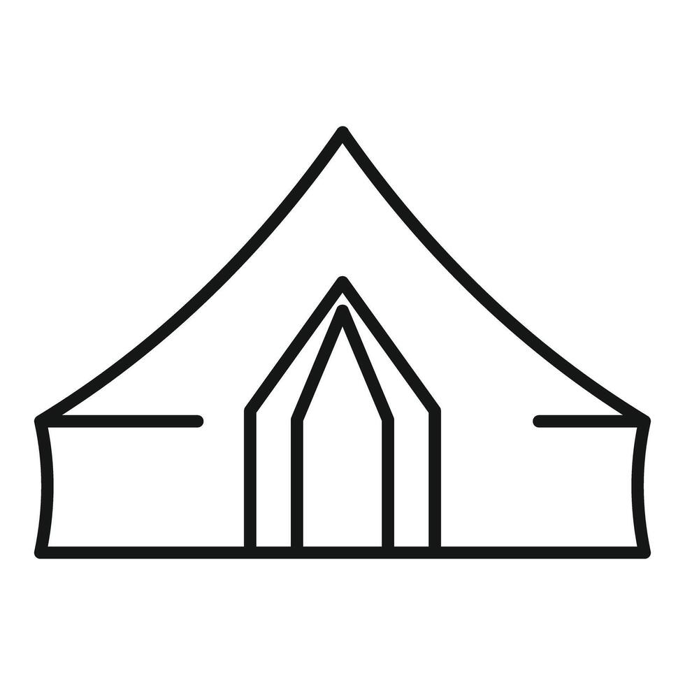 Camping tent icon representing outdoor adventure and shelter vector