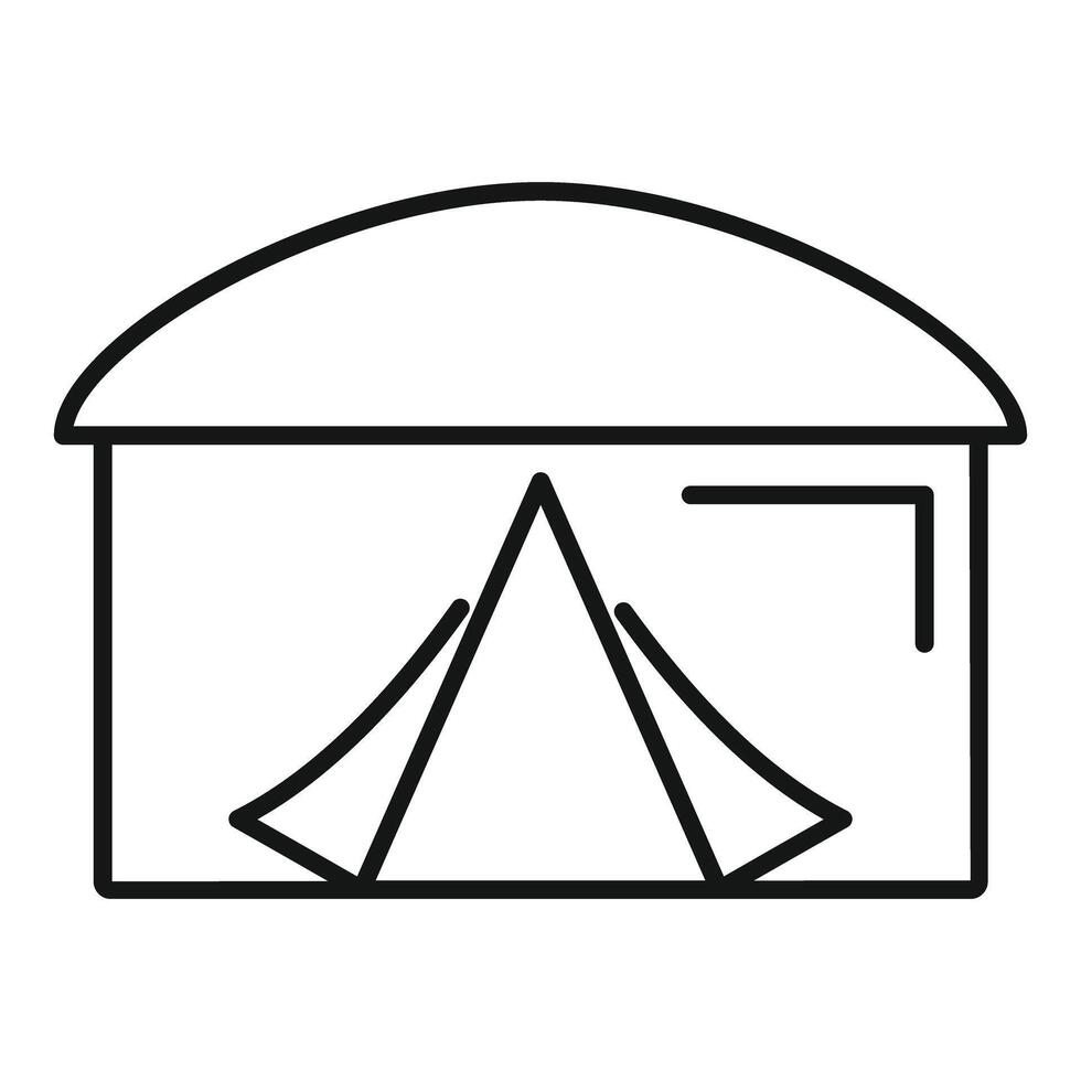 Simple tent inside building icon with transparent background vector