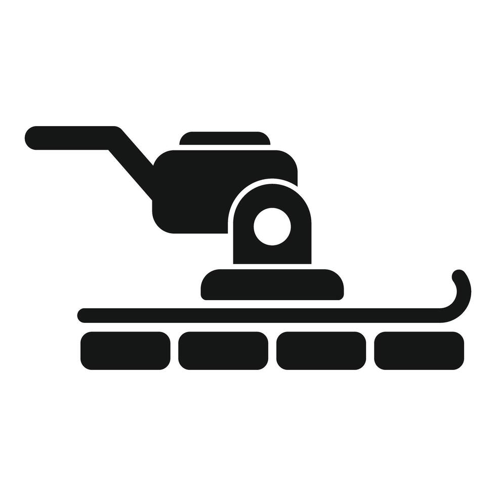 Snow grooming machine preparing cross country ski trail icon vector