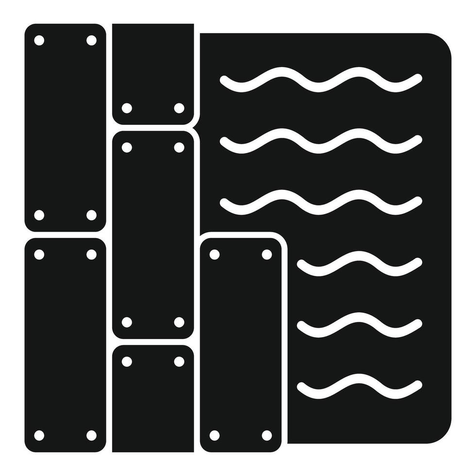 Construction worker building seawall using metal sheet piles vector