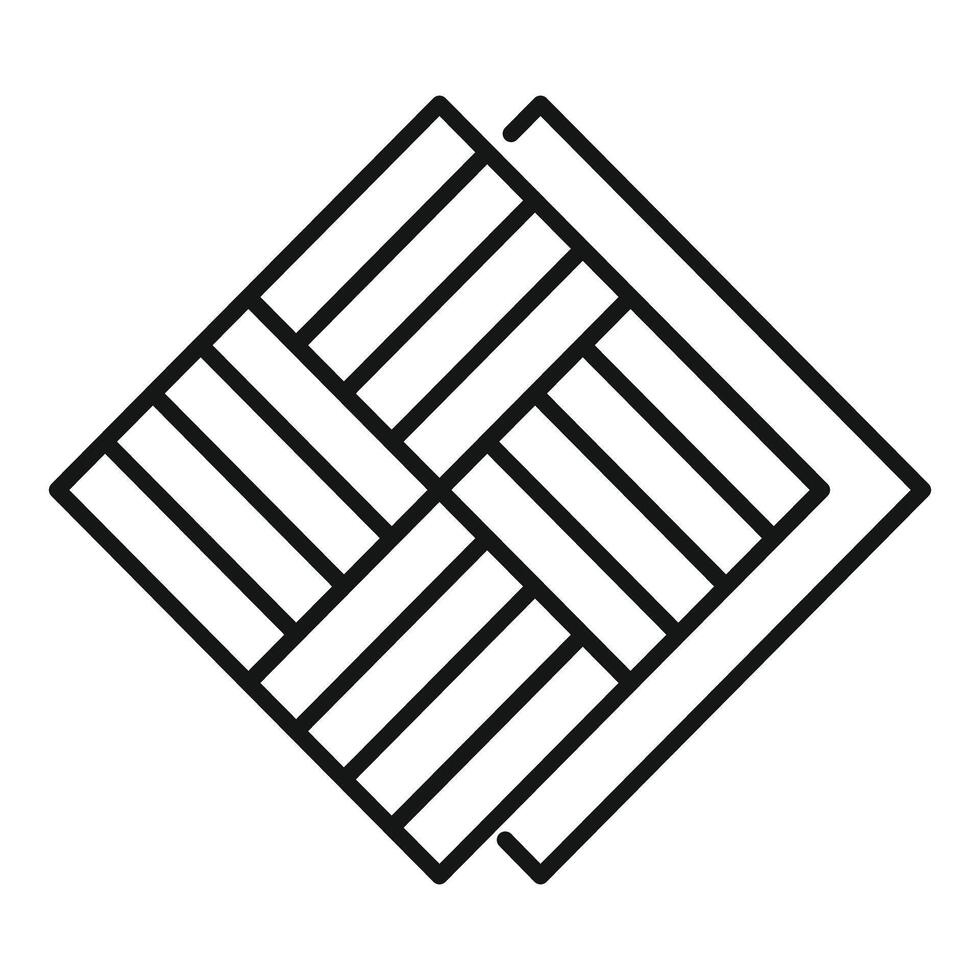 Square parquet floor covering installation using herringbone pattern vector