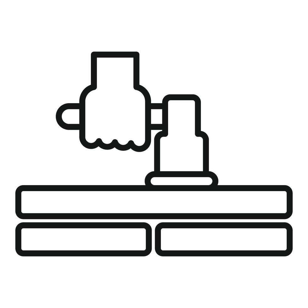 Construction worker using jackhammer on concrete surface vector