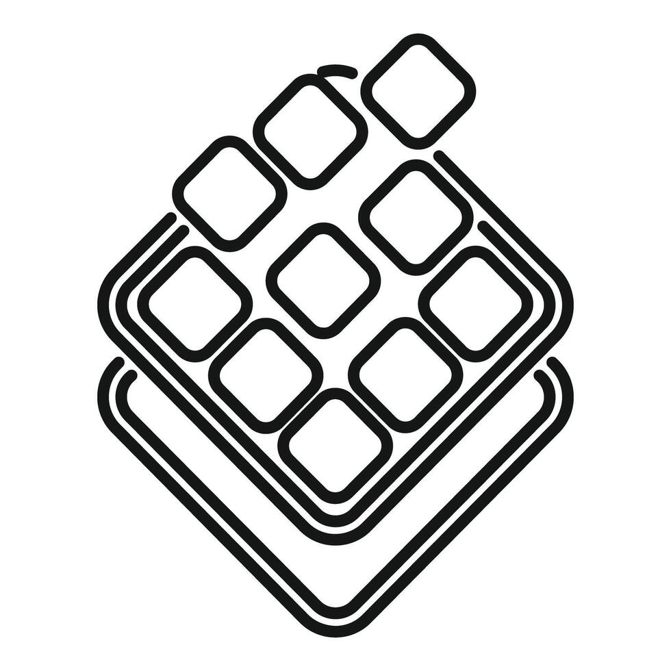 Delicious square waffles icon representing breakfast food vector
