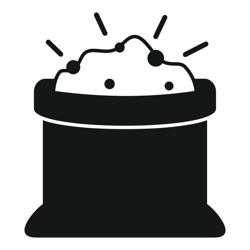 Open sack full of magic dust glowing and sparkling vector