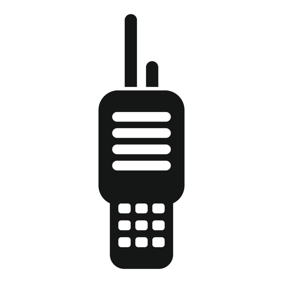 Black walkie talkie icon showing communication device vector