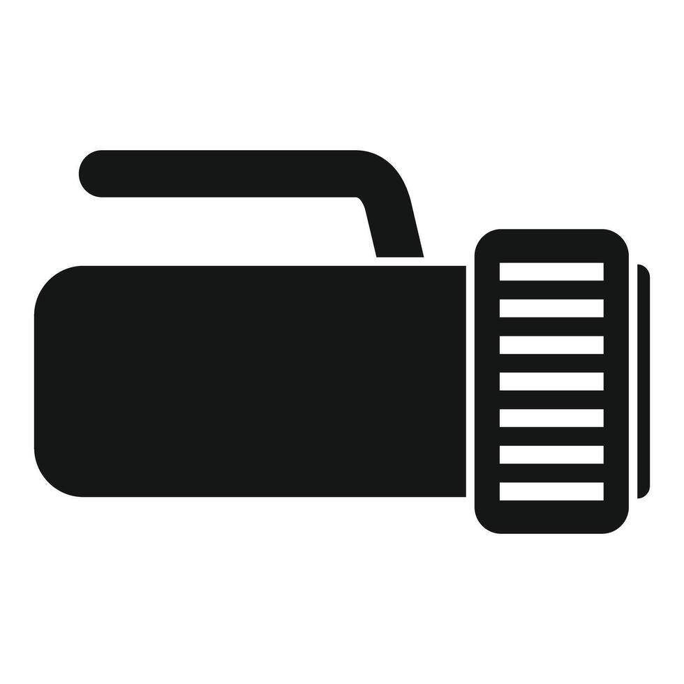 Black handheld flashlight providing illumination icon vector