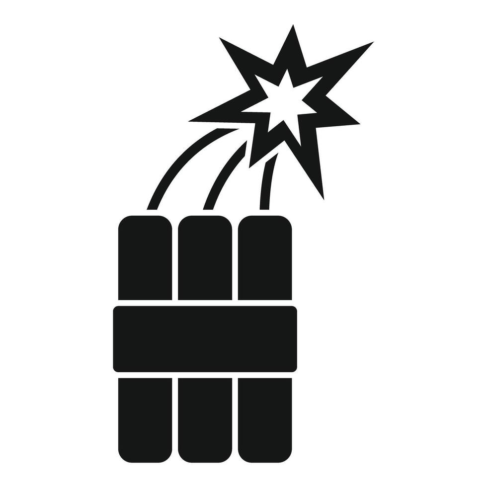 Dynamite sticks exploding with spark icon vector