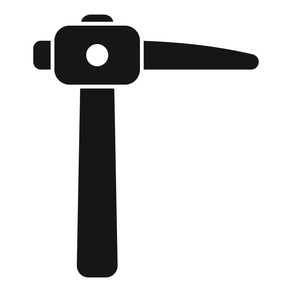 Blacksmith hammer striking anvil icon, simple style vector