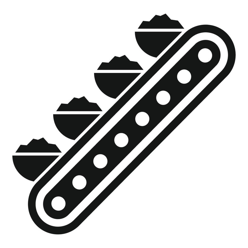 Conveyor belt transporting full mining carts in a coal mine vector