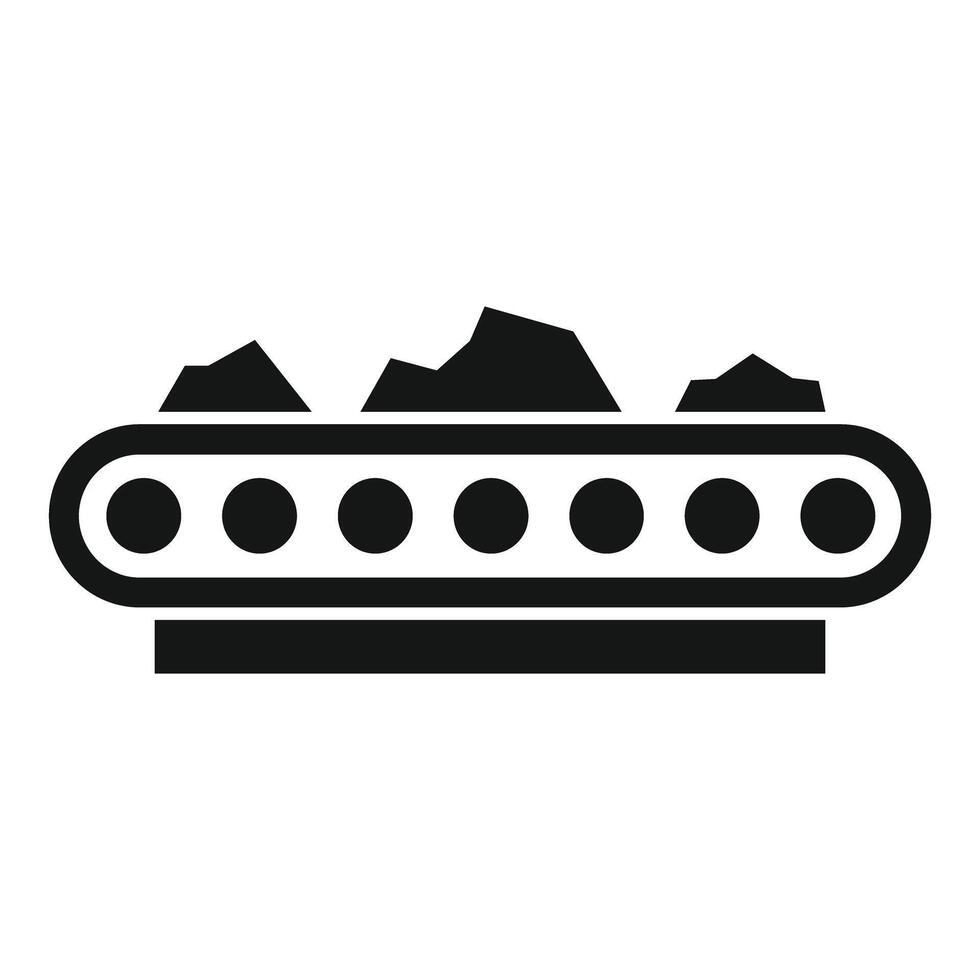 Conveyor belt transporting coal from mine vector