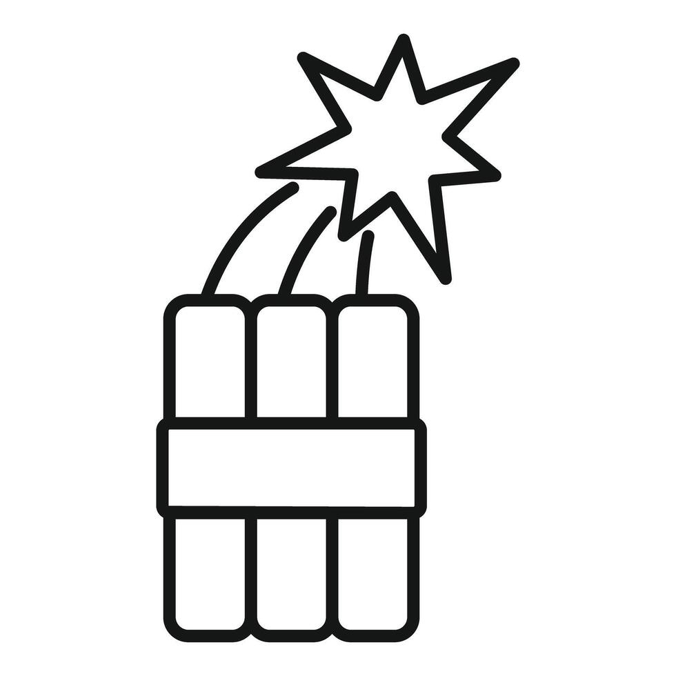 Dynamite exploding with burning wick and sparkles vector