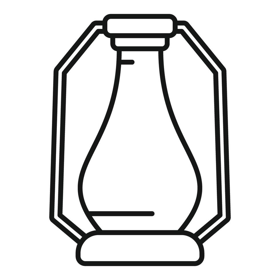 Antique kerosene lantern providing light in the dark vector