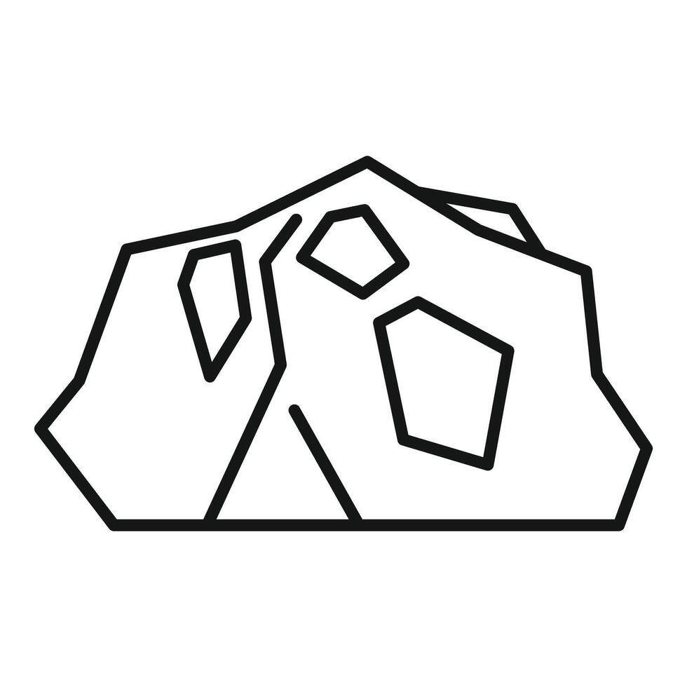 Big rock stone breaking ground with minerals showing through vector