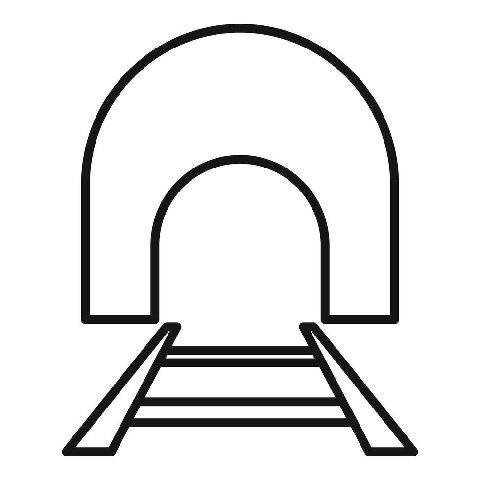 Empty railway tunnel leading to bright future concept icon vector