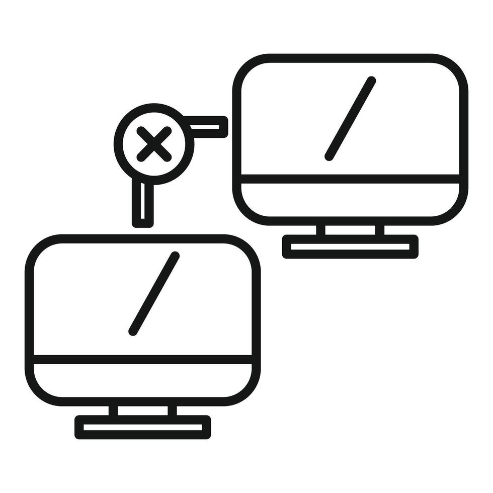 Network connection refused showing error with computers not connecting vector