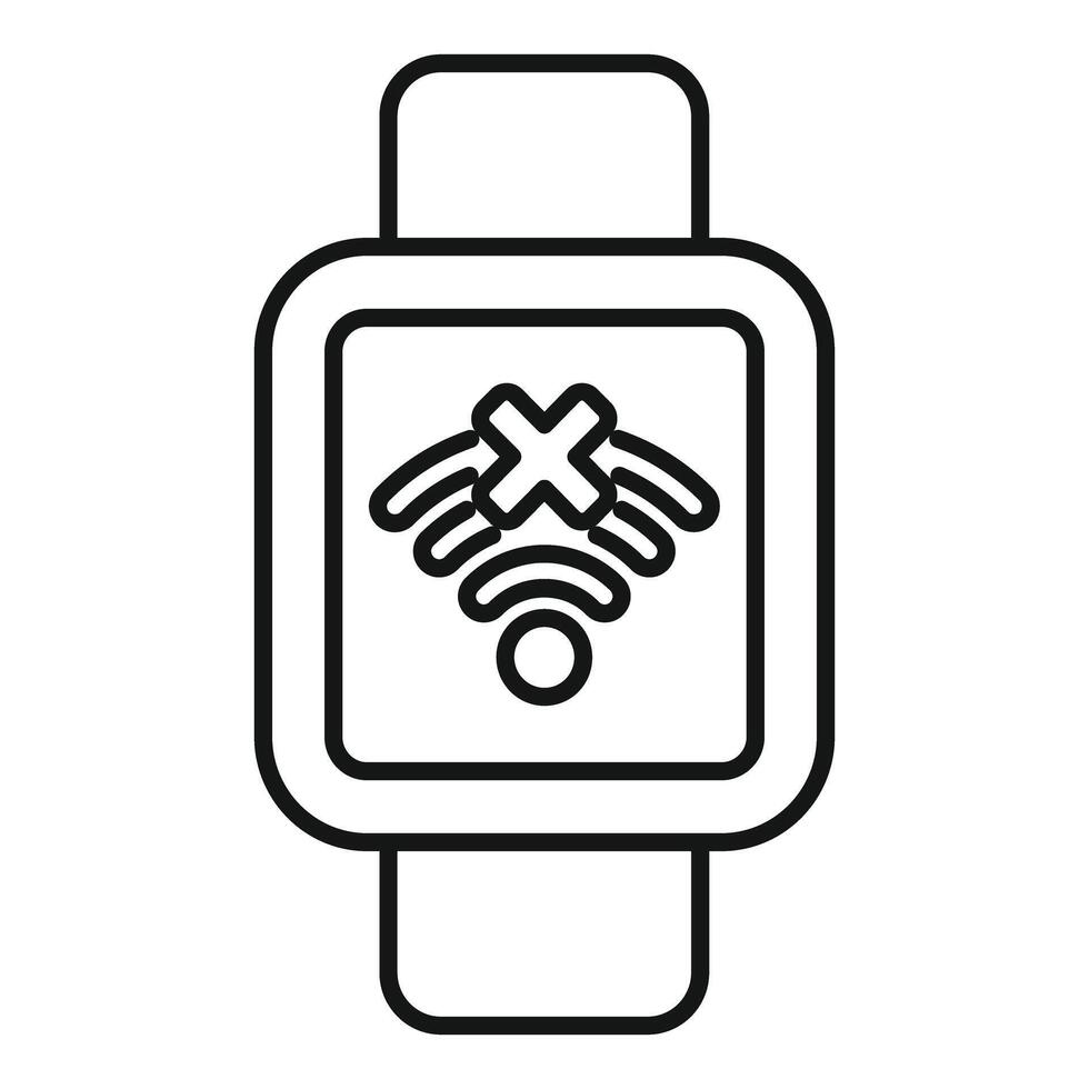 Smartwatch showing no wifi connection icon vector