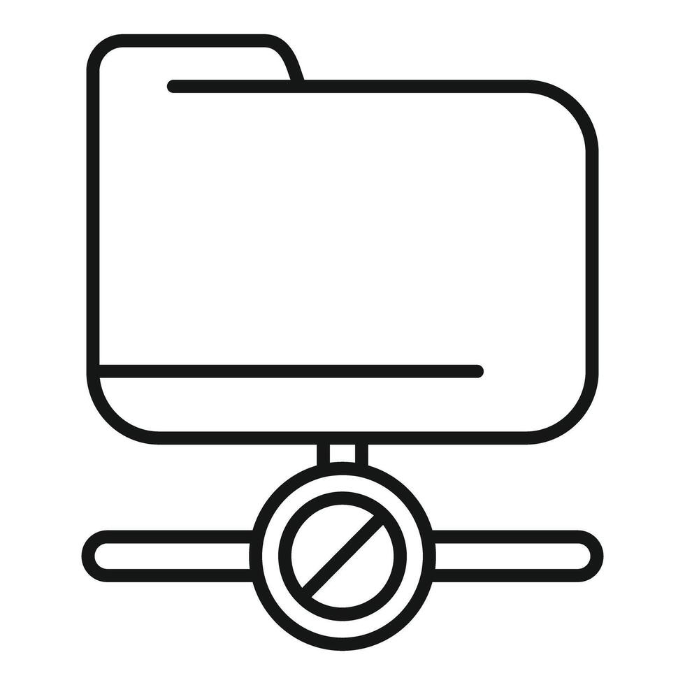 Blocked folder access icon showing restricted data vector