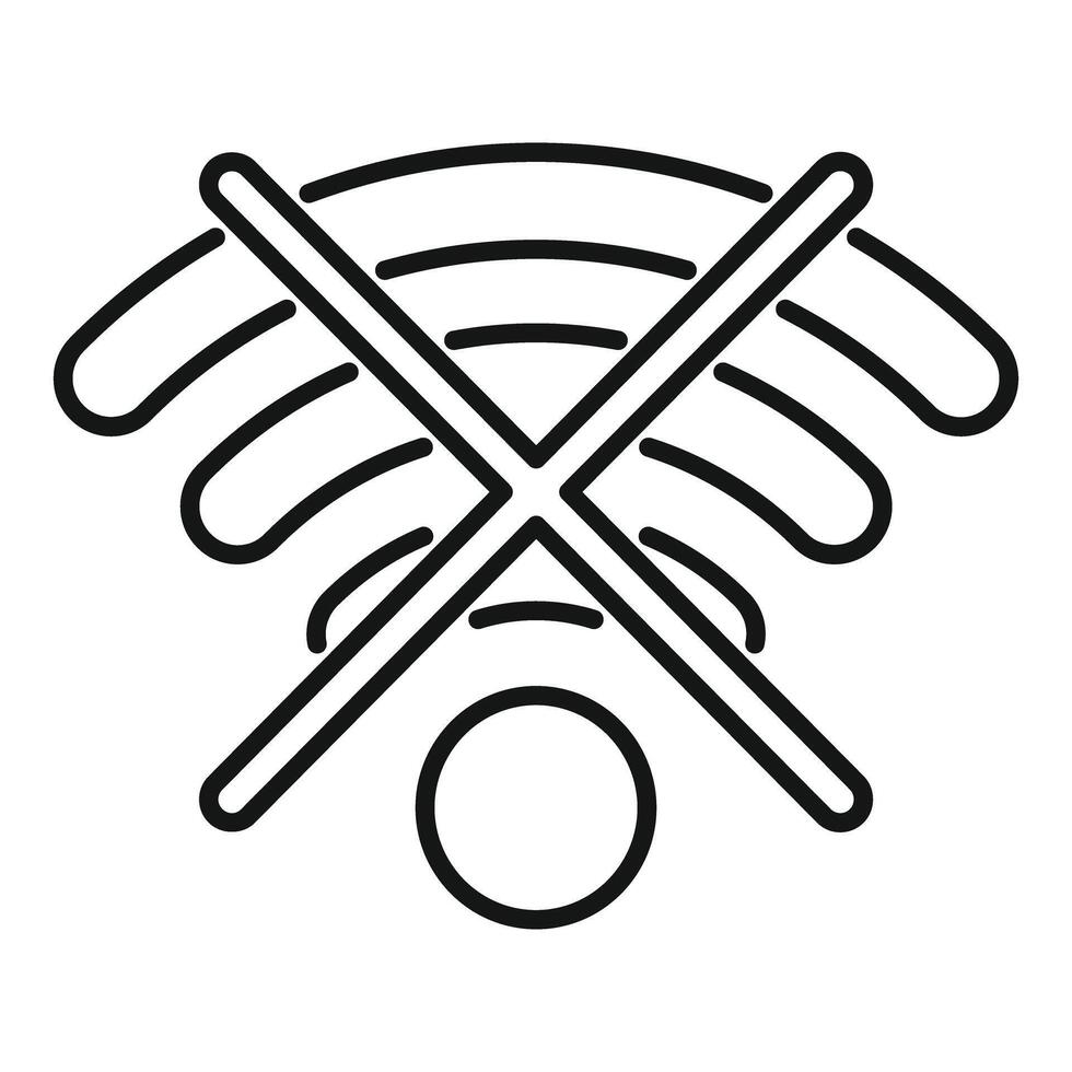 Wifi signal showing internet disconnecting using crossed lines vector
