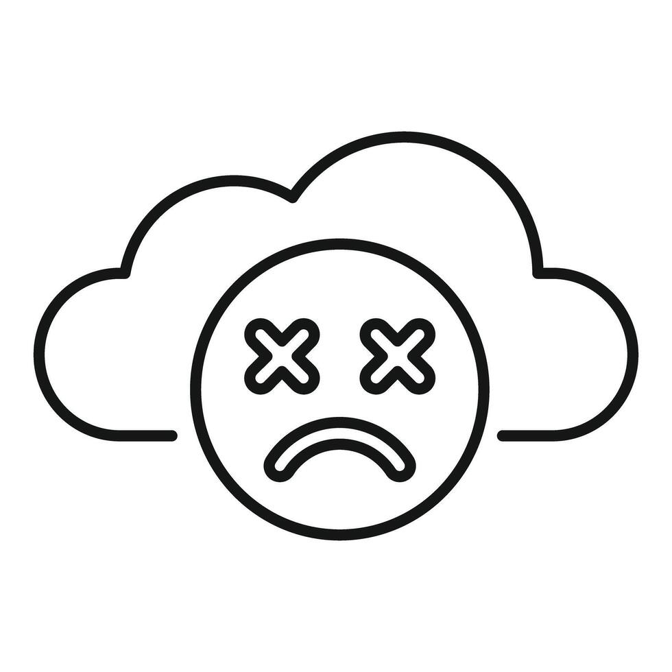 Cloud computing icon showing a disconnection error vector