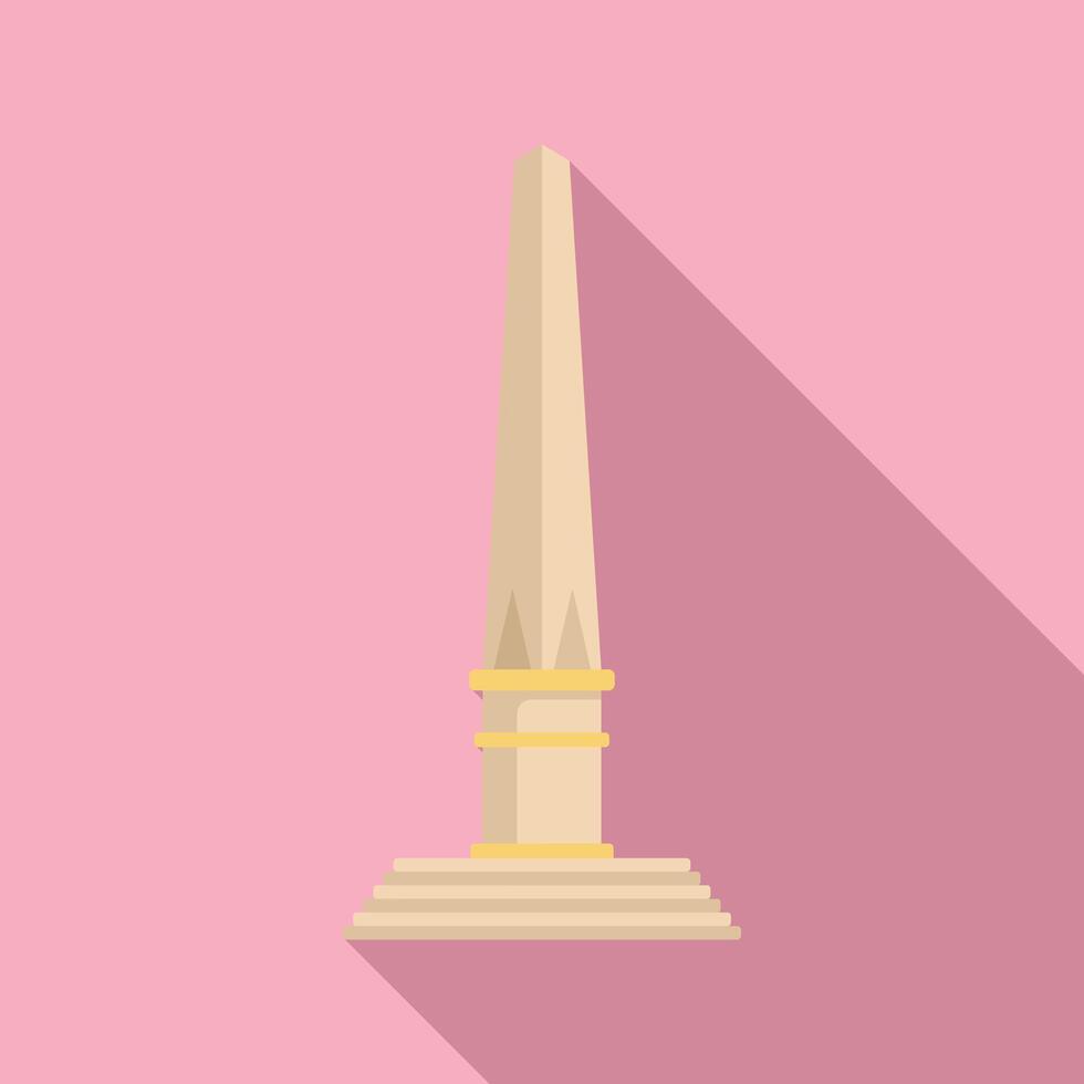 Tall ancient obelisk standing on podium with long shadow vector