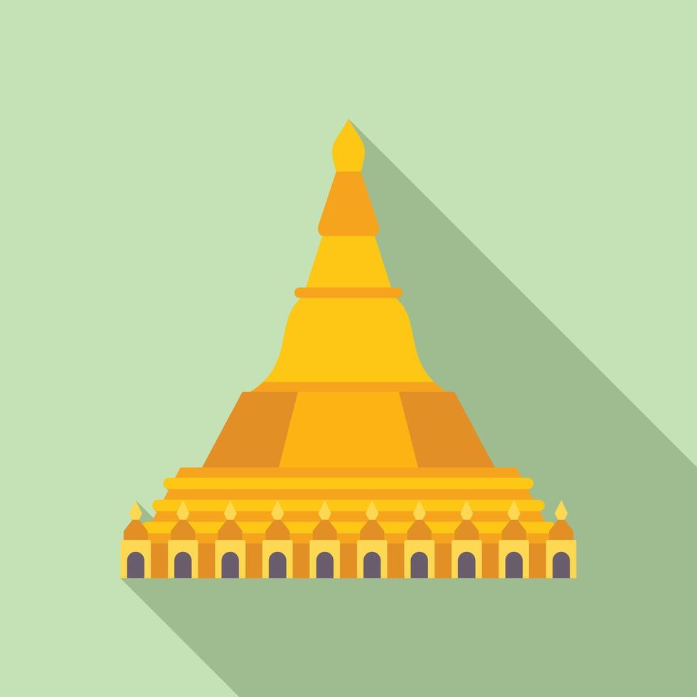 Golden shwedagon pagoda building representing myanmar tourism vector