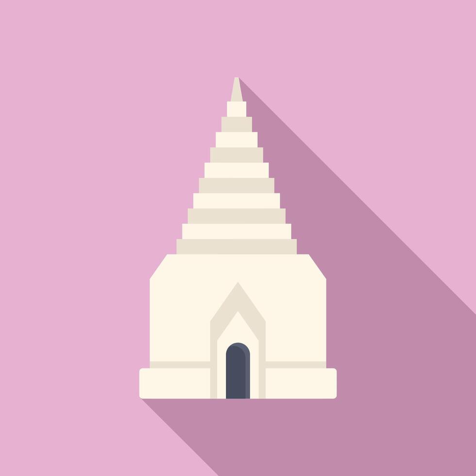 White pagoda building representing buddhist culture and asian architecture vector