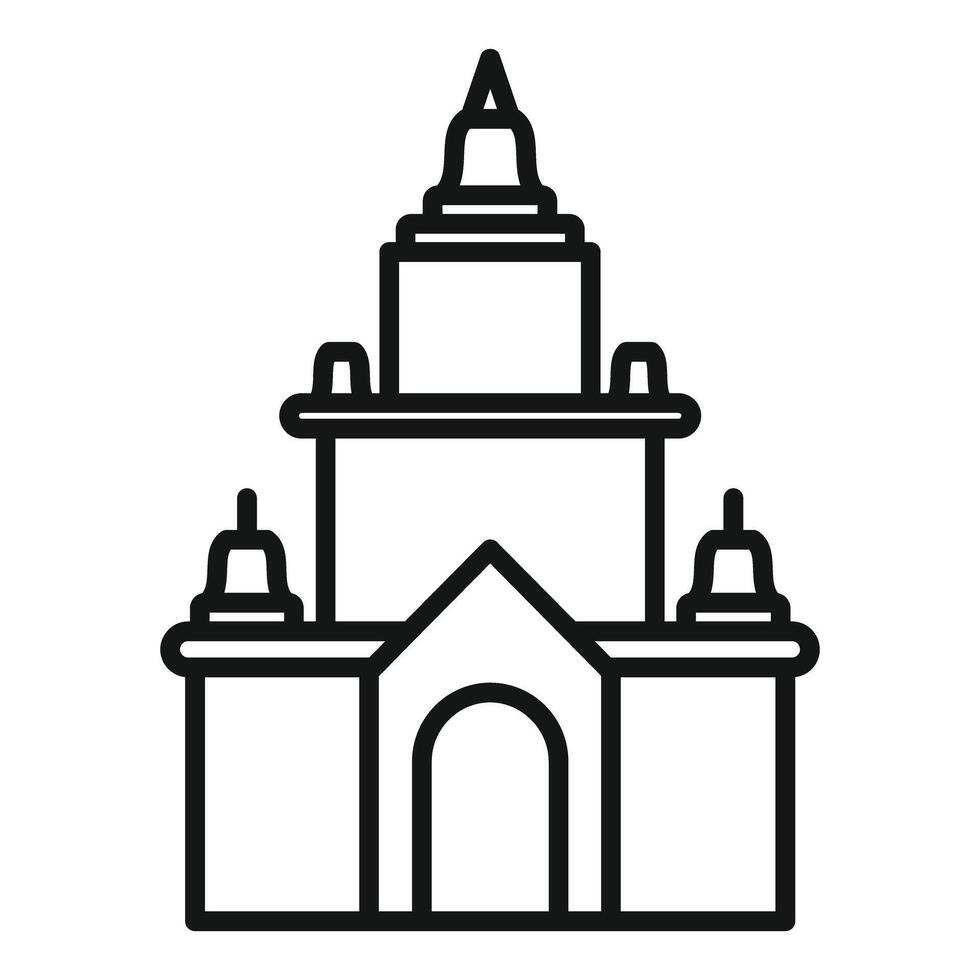 Cambodian temple building with three towers illustrating khmer architecture vector