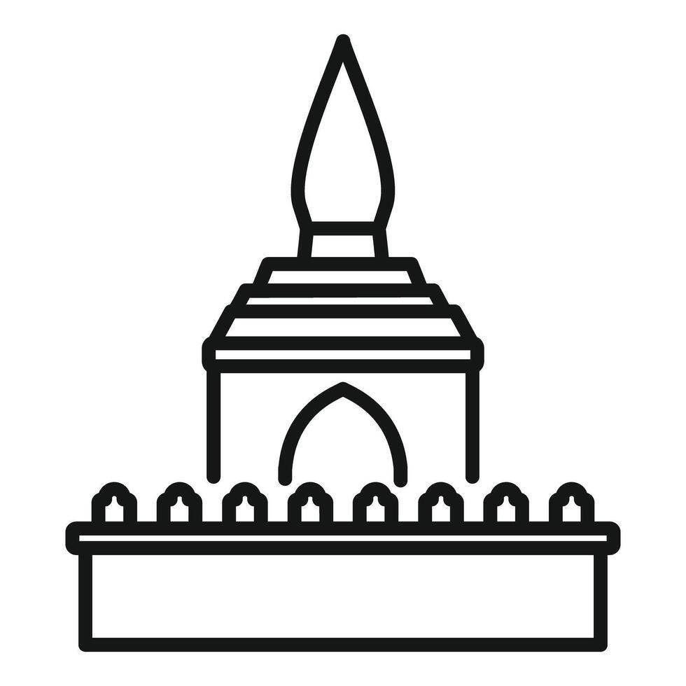Line art drawing of famous buddhist temple in southeast asia vector