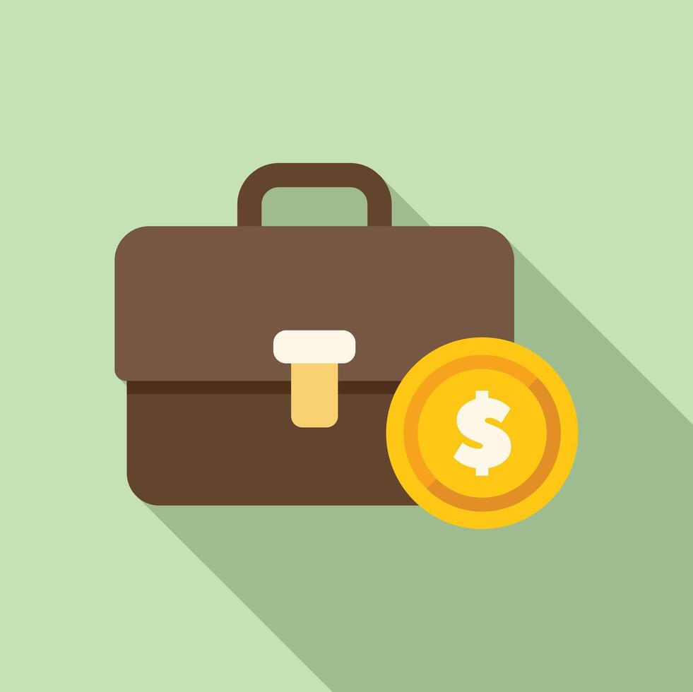 Business portfolio generating revenue with dollar coin currency vector