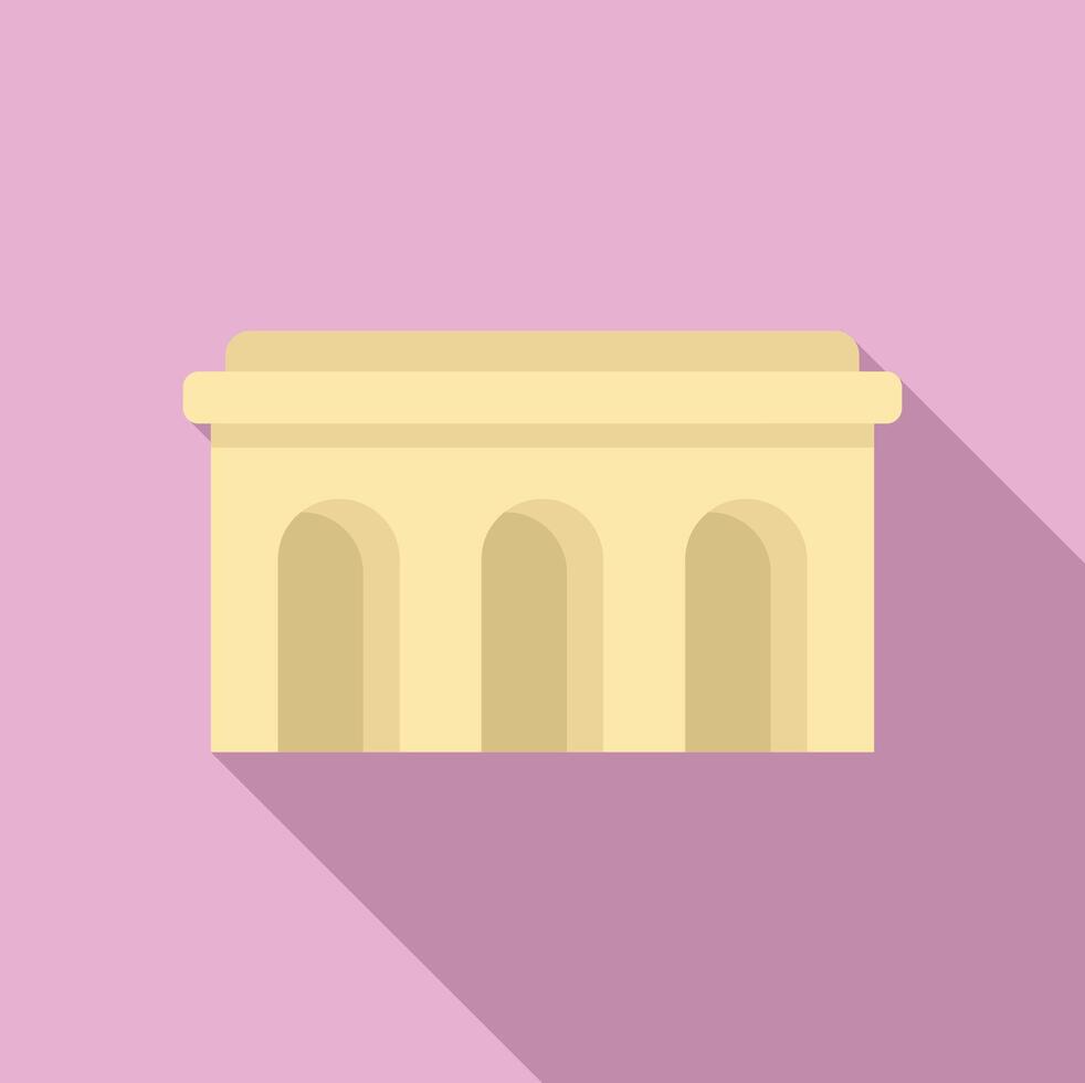Triumphal arch standing on pink background with long shadow vector