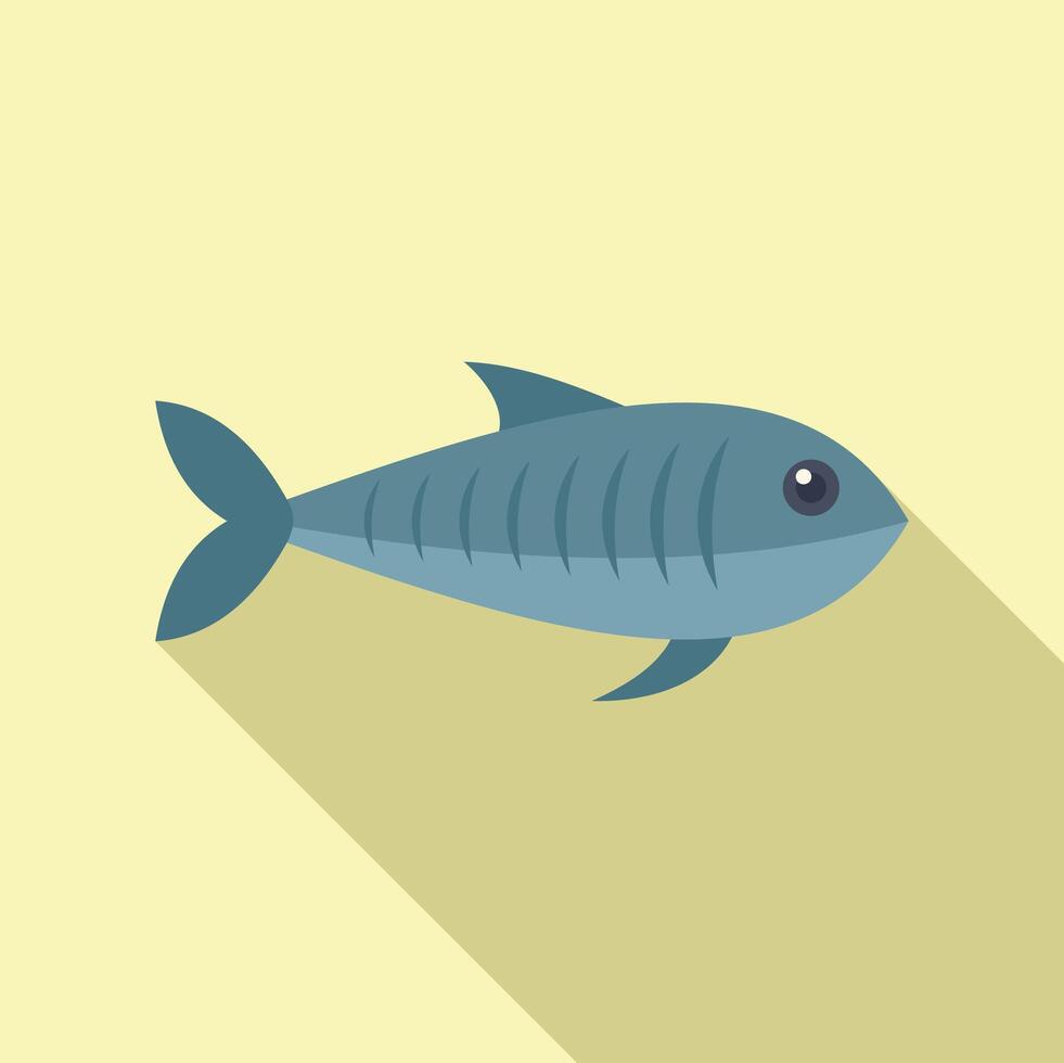 Tuna fish swimming in the ocean depths with long shadow vector