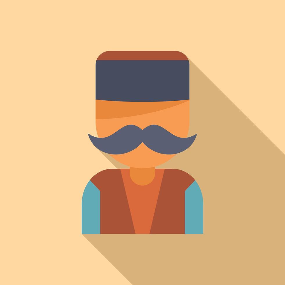 Turkish man wearing traditional hat and clothes smiling with big moustache vector
