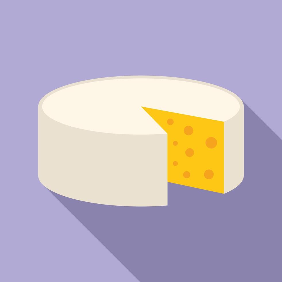 Round cheese wheel with a slice being removed vector