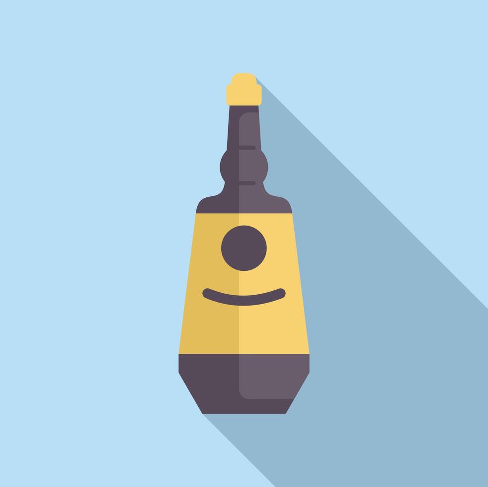 Soy sauce bottle with happy smiling face label having fun on blue background vector