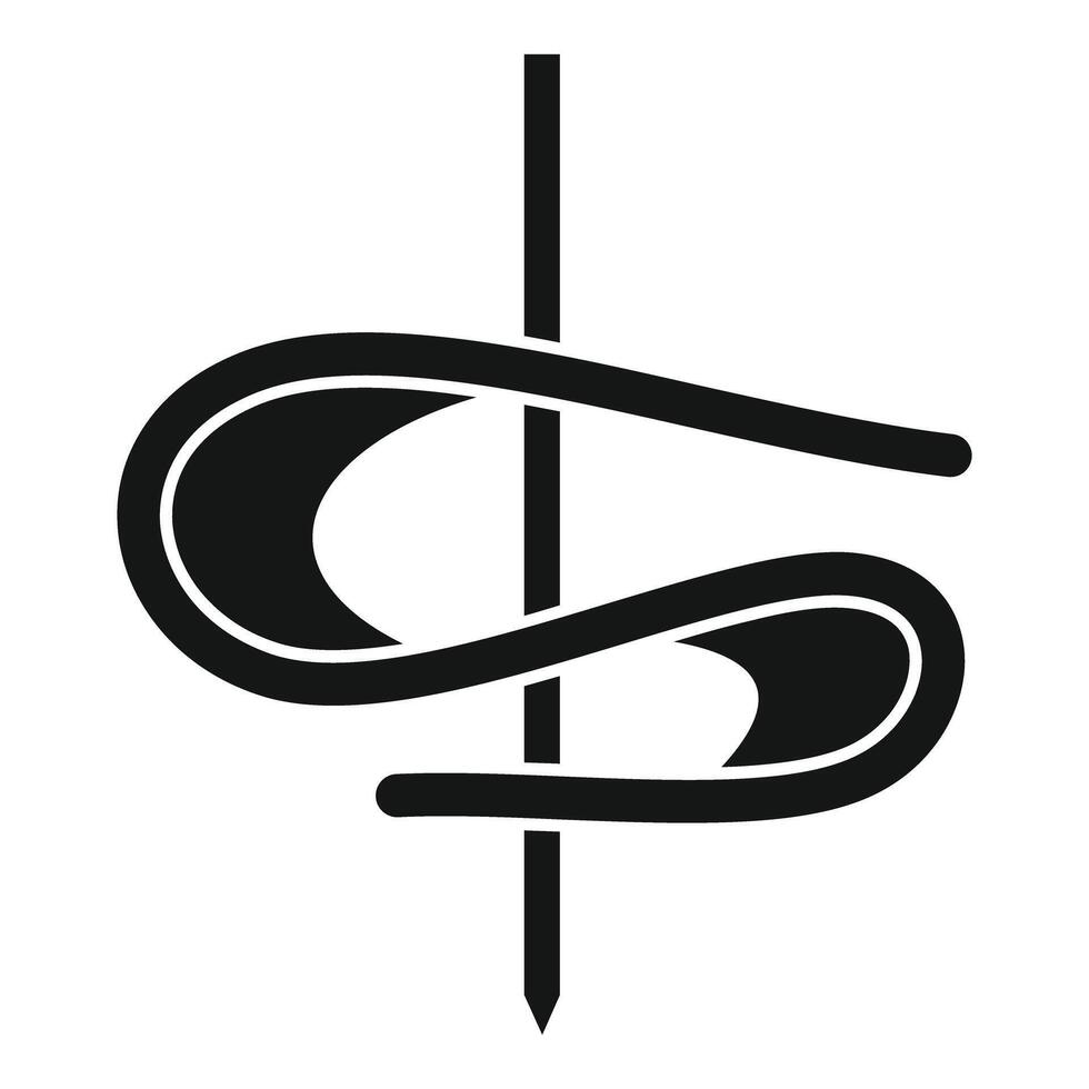 Rod of asclepius icon representing healthcare and medicine vector