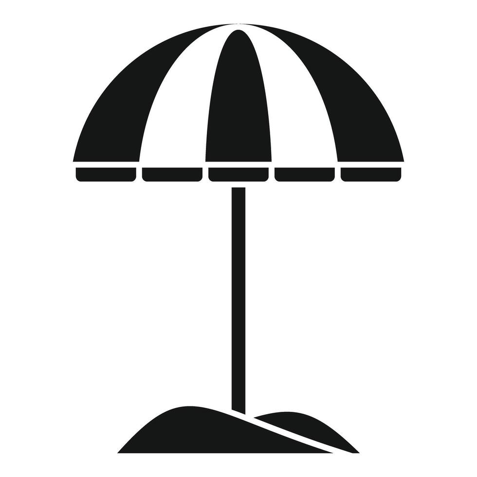 Beach umbrella standing on sand providing shade icon vector