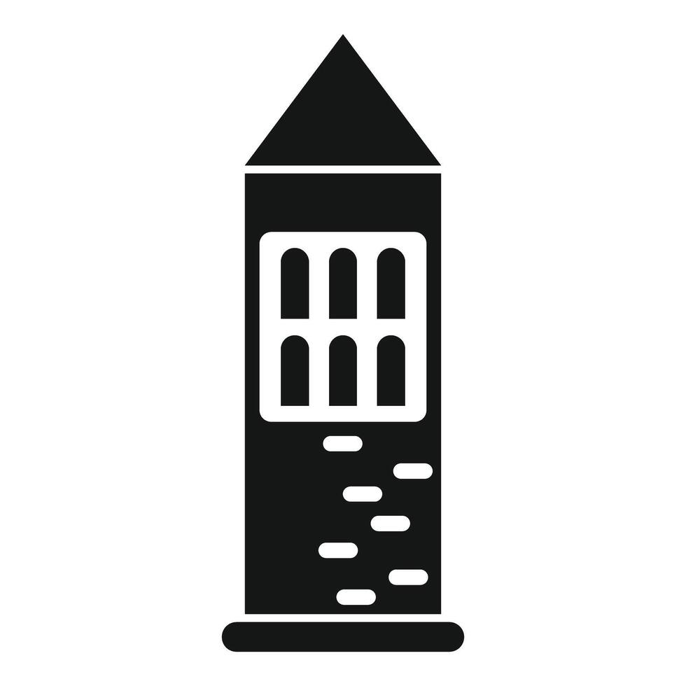 Medieval tower building standing tall black silhouette vector