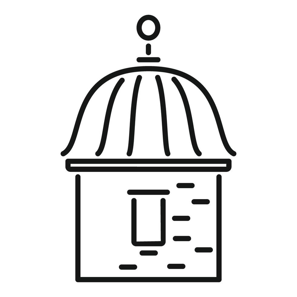 Observatory building having dome with weather vane on top vector