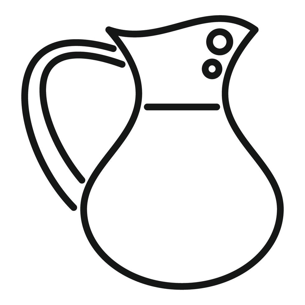 Big rounded jug with handle for serving water or wine vector