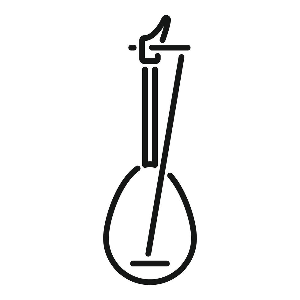 String instrument bouzouki playing music line icon vector