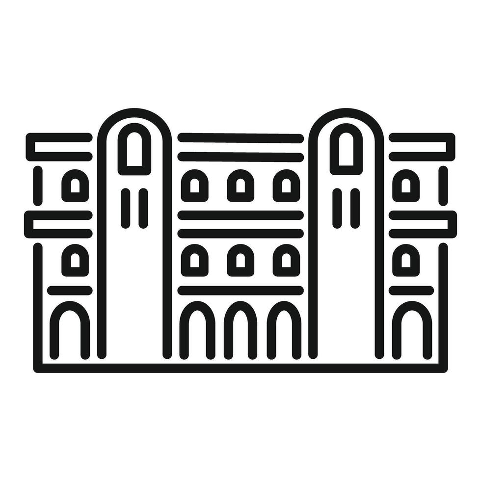 Big city hall building with arched windows icon vector