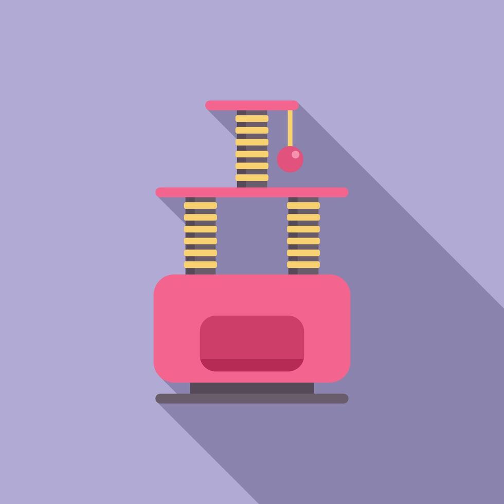 Pink cat tree with scratching posts for cats entertainment vector