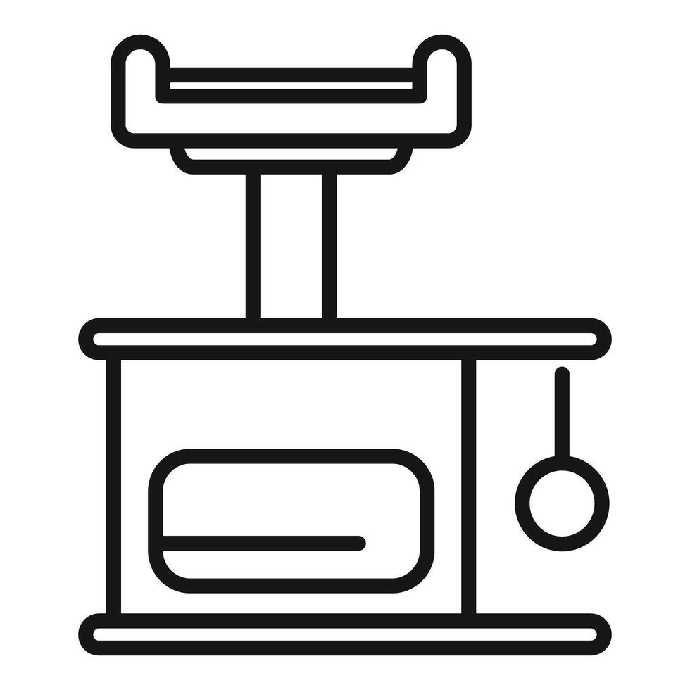 Cat tree with hanging ball providing hours of entertainment for feline friends vector